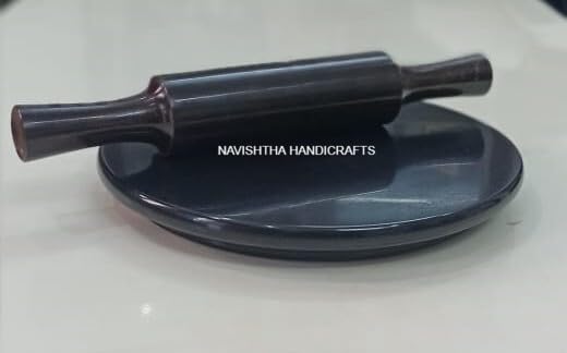 Jaipur Art Exports Primium Onyx Naturals Z Black Marble Chakla or Rolling Board with Dark Wooden Belan with Rich Look Mirror Polish (Large 9 inches or 23cm) (B0CTXDS9T2) Amazon Price History, Amazon Price Tracker
