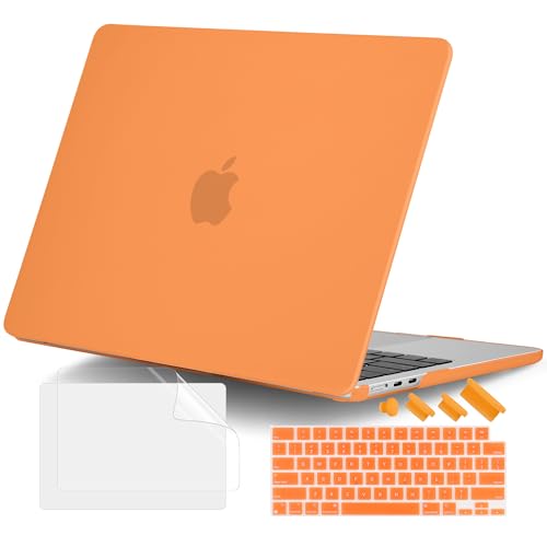 Image of DONGKE Compatible with MacBook Air 13.6 inch Case M4 M3 M2 2025 2024 2023 2022 A3240 A3113 A2681, Plastic Hard Shell & Keyboard Cover for MacBook Air M4 13 inch Case, Matte Cosmic Orange