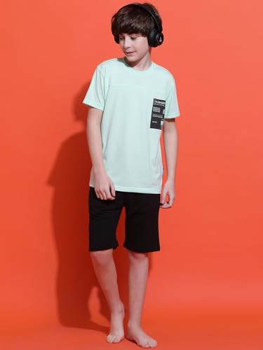 Image of Li'l Tomatoes Boys 100% Cotton Night Suit | Summer T-Shirt & Shorts Set | Soft & Breathable Sleepwear | 9-16 Years