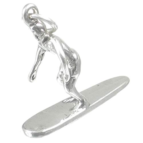 Ciondolo in argento sterling surfista sulla tavola...