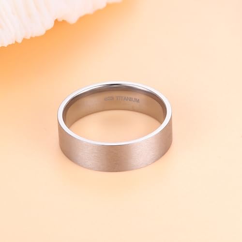 MILACOLATO G23 Titanium Promise Ring, Matte Brushed, Comfort Fit, Size 6-12