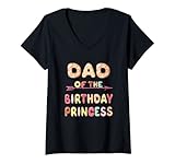 Photo Gallery donna papà della principessa compleanno - family matching b-day donut maglietta con collo a v Photo Gallery donna papà della principessa compleanno - family matching b-day donut maglietta con collo a v