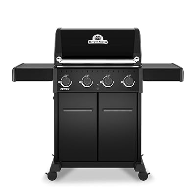 Broil King 865157 Crown 420 Shadow 4-Burner Natural Gas Grill in Black