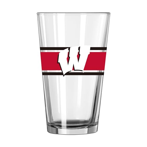 Image of Logo Brands NCAA 16 oz Pint Glass - Durable Glass With Bold Team Color- Chip-Resistant Rim Drinkware For Fans, Tailgates, Home Bars & Everyday Use