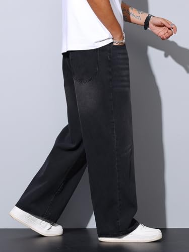 Baggy Jeans for Men Super Wide Leg Jeans Street Style Hip Hop Skater Denim Pants Streetwear4