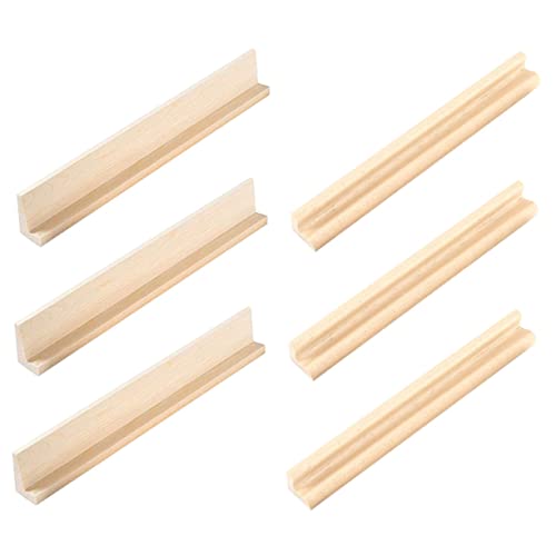 BESPORTBLE 6 Piezas Soportes de Madera para Domino Bandejas Reutilizables para Exhibición y Sostenedor de Fichas Base para Manualidades y Educación Infantil