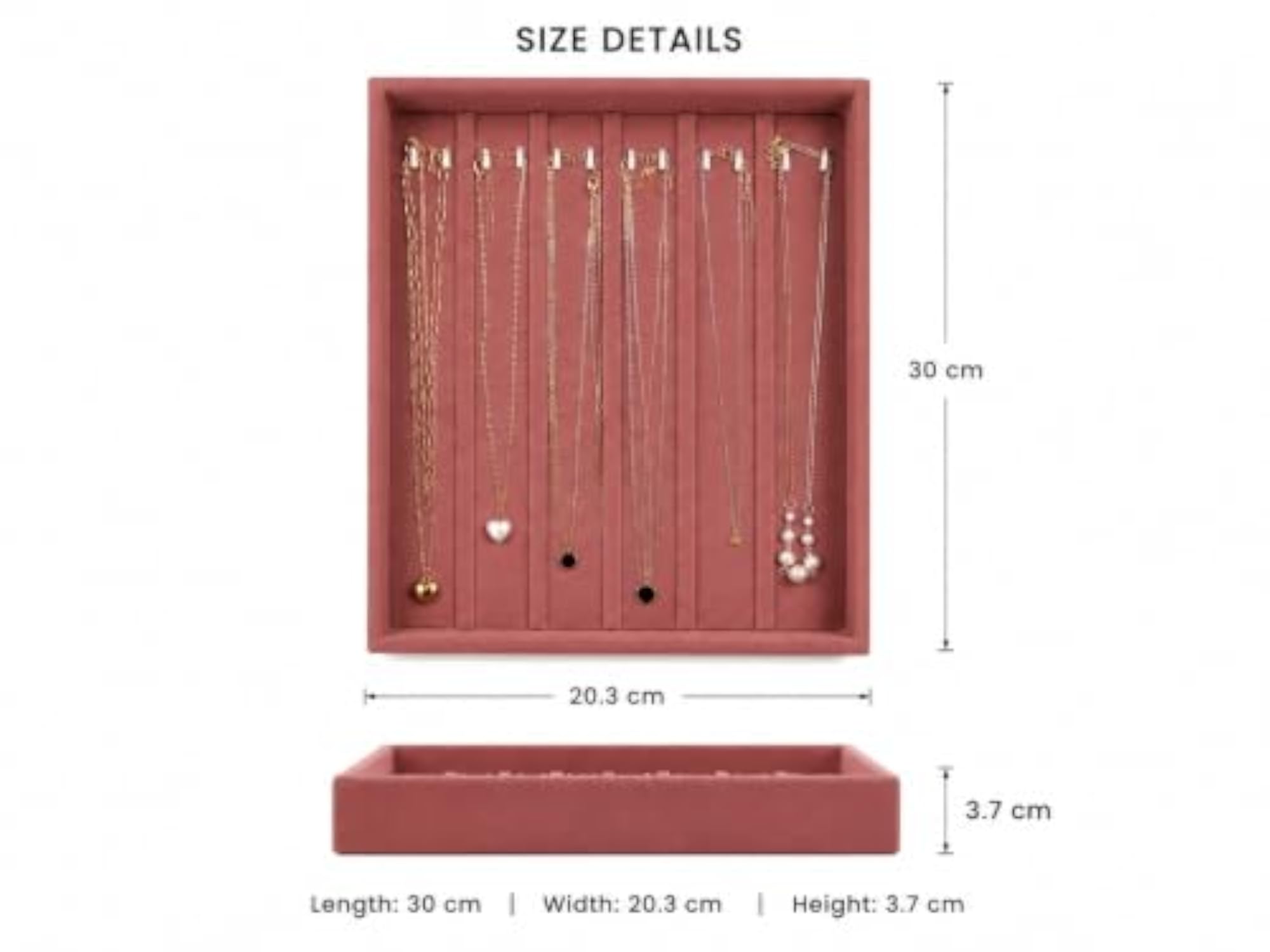 Velvet Bracelet, Chain & Bangle Organizer Tray