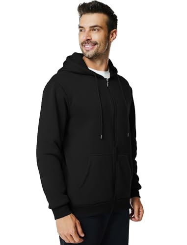 Mens Zip Up Hoodie Long Sleeve Fleece Casual Hooded Sweatshirts Athletic Full Zip Jacket with Pockets3