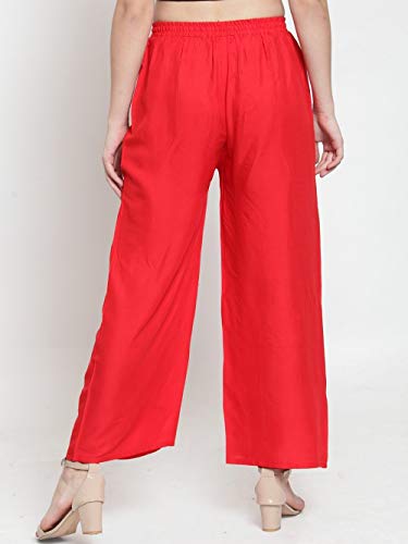 Image of Go Gazab - Stylish Women's Palazzo: Trendy Rayon Solid Color Ethnic Wear Palazzo