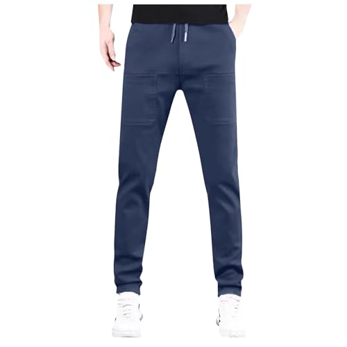 Vhersily Pantalones cargo resistentes multibolsillos elásticos, casuales, pantalones con cordón en la cintura de baloncesto elástico gimnasio secado rápido elástico correr Gym Training, transpirables