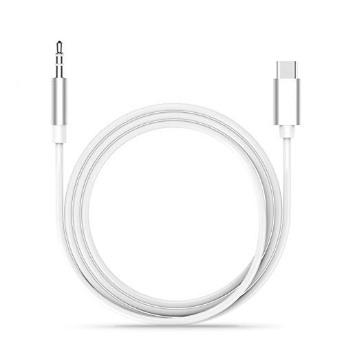 REDWIND Type C to 3.5mm Audio Aux Jack Cable Headphone Car Stereo Home Theater Speaker Jack Cable for All Type C Smartphone, Tablets(Does Not Have 3.5mm Port) (White/Black)