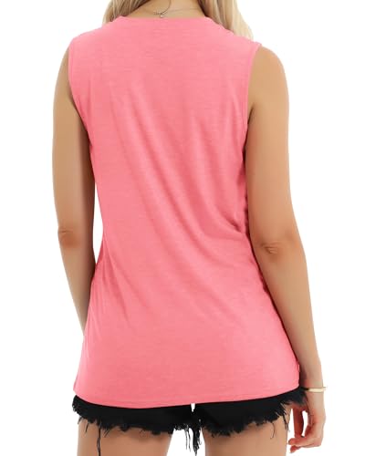 Image of Womens Tank Tops Summer Casual Sleeveless Top Loose Fit Basic Tunic Shirts