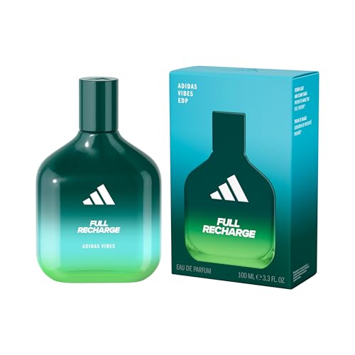 adidas - Eau de Parfum unisexe Vibes Full Recharge, parfum longue tenue - Feuille de Cèdre et Sauge Sclarée - 100 ml