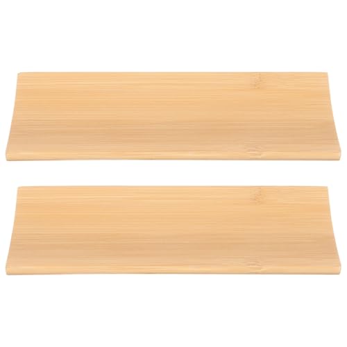 Juego de 2 bandejas rectangular para sushi de bambú miniatura 1