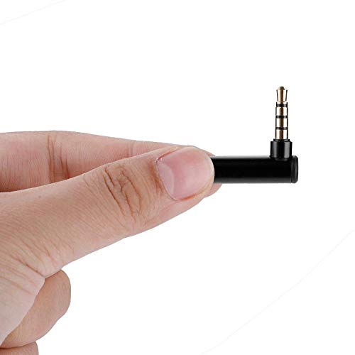 Adaptador de audio macho a hembra 3.5mm ángulo recto 2 piezas miniatura 4