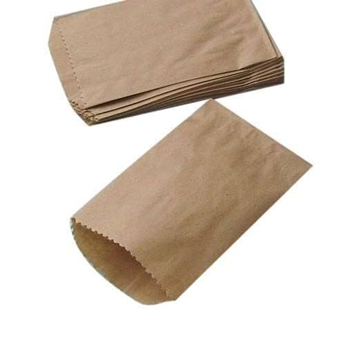 AF Kraft Paper Covers || For Online Delivery in Swiggy Zomato, Grocery, Online Orders delivery, departmental Stores || Colour: Natural Brown || V bottom 80 GSM || Size: 21x32x8cm || Pack of (100)