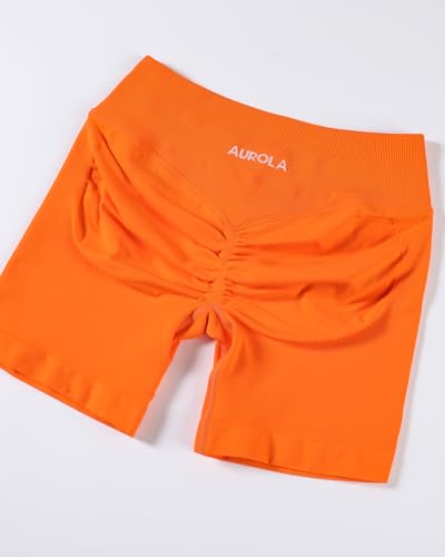 Image of AUROLA Influence Workout Shorts for Women,2.5 3.5 4.5 5.5 6.5 No Roll Up Squat Proof Scrunch Seamless Compression Gym Short