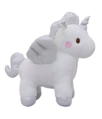 Unicórnio Branco Com Asas 27cm - Pelúcia