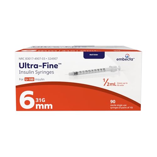 BD Ultra-Fine Syringes 31G x 6mm 0.5cc Box of 90