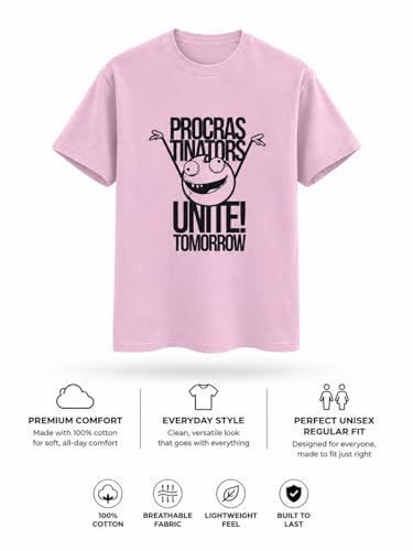 Image of Vastrio Unisex Procrastinators Unite Graphic Regular Fit Cotton T-Shirt