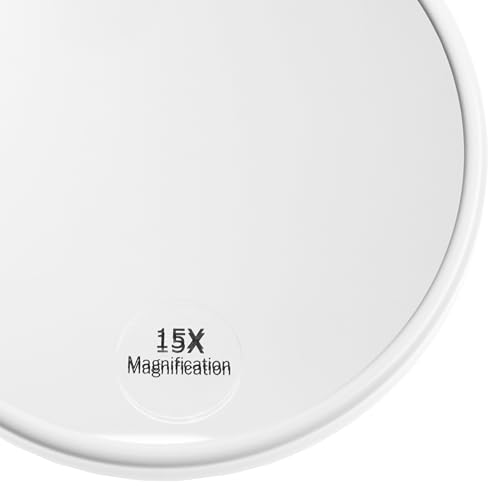 Fantasia 15x Magnification Makeup Mirror with Suction Cups: Portable Bathroom Mirror and Travel Magnifying Mirror - Image 3