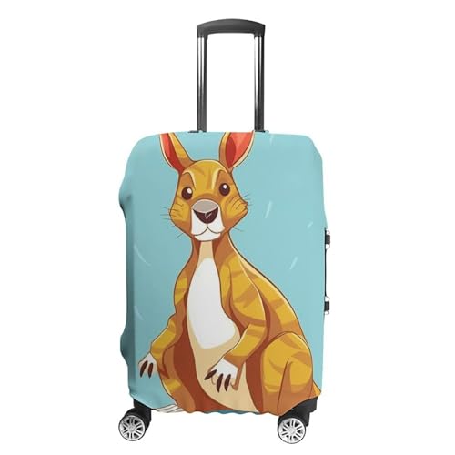 Funny Cartoon Kangaroo Zoo Luggage Cover, Washable Elastic Suitcase Cover Protector Fit 18-32 Inch Luggage