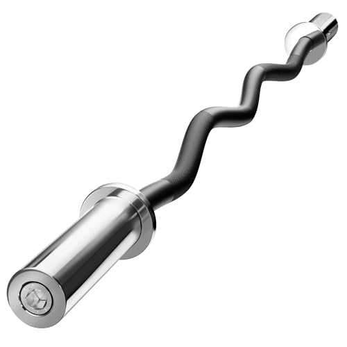 Olympic Barbell EZ Bar Curl Bar 4ft/5ft/7ft for 2 Inch Weight Plates, Perfect for Home Fitness (300lb/330lb/400lb/700lb/1000lb/1500lb)