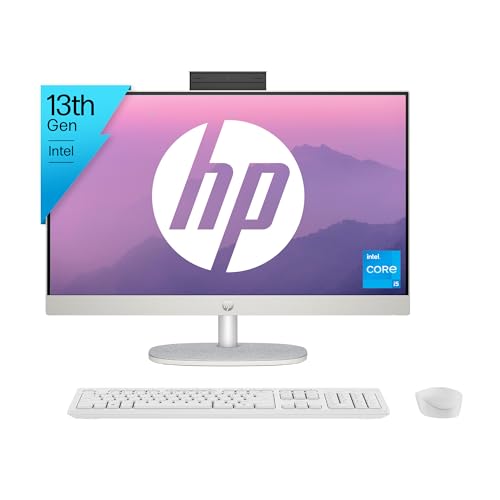 HP AIO PC 13th Gen Intel Core i5-1335U, 23.8inch(60.5 cm) FHD, Touch, Anti-Glare (16 GB DDR4, 1TB SSD, Wireless Keyboard and Mouse Combo, FHD IR tilt Privacy Camera) Win 11,5.53kg, 24-cr0410in