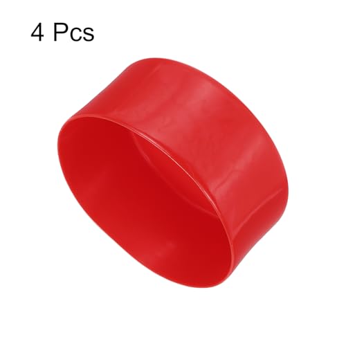 Image of uxcell 4pcs Rubber End Caps 110mm ID Vinyl Round End Cap Cover Screw Thread Protectors Red, 50mm Height