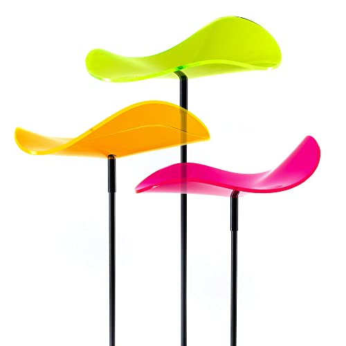 Cazador-del-sol - das Original | Lucy - tres | 3 Stück | geschwungener Sonnenfänger kunterbunt | Durchmesser 20 cm | Höhe 175 cm