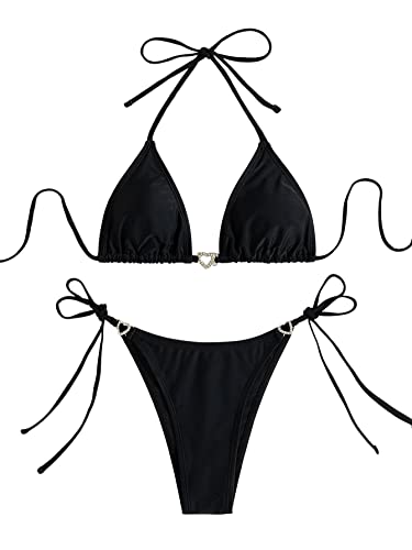 GORGLITTER Damen Bikini Sets Triangel Bademode Neckholder Swimsuit...