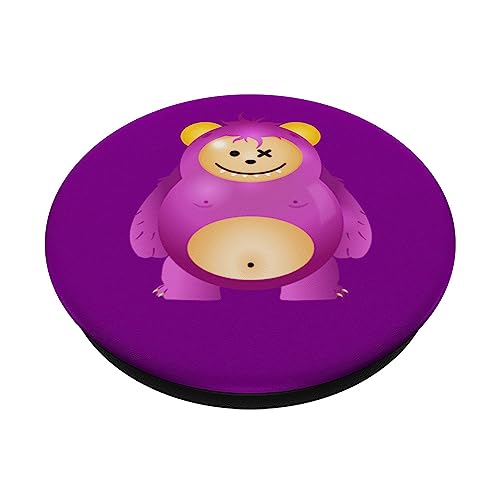 Halloween Pop Sockets for Phone Purple Monster Halloween PopSockets Swappable PopGrip, Black - Image 2