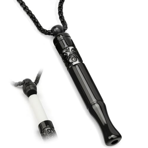 Meditation Breathing Necklace for Anxiety Relief - Stainless Steel Anxiety Necklace with Cotton Wicks - Openwork Essential Oil Necklace Fragrance Diffuser - Office Meditation Tool for Women & Men