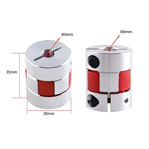 CHANCS D20 L25 Plum Model Motorwellenkupplung Flexibler Kuppler Aluminium Innendurchmesser 5mm bis 8mm für Gravier-, Bohr- und Fräsmaschinen