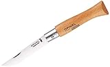 Opinel No2 Bechwood Handle Carbon Steel Folding Knife, 3.5 Centimeter Blade