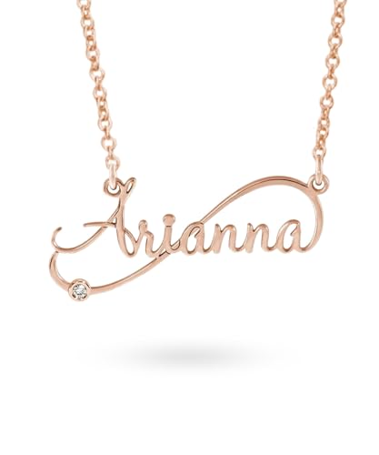 1/28 Carat Diamond Custom Name Necklace Personalized 18K Gold Plated 925 Sterling Silver Nameplate Pendant Customized Jewelry for Women3
