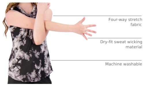 Image of Real Essentials 4 Pack: Girls' Dry-Fit Active Tank Top - Gym Running Workout Athletic Shirt for Kids Teens Youth