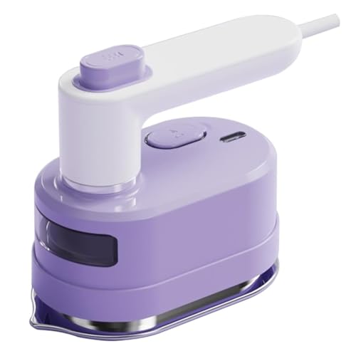 Plancha de Viaje, 1000 W Plancha Vapor Viaje, Mini Plancha Viaje PequeñA con Tanque de agua transparente de 70 ml, Plancha Ropa Viaje, Plancha Portatil Viaje para El Hogar y De Viaje, blanco-morado