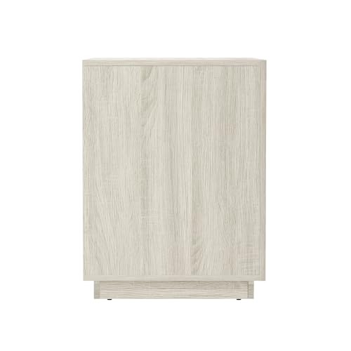 Manhattan Comfort Soren 32" Contemporary Nightstand with 2 Drawers, Wood Design Bedside Table, Handle-Less Minimalist Storage, Elevated Base, Compact & Functional, Whitewashed Oak by Manhattan Comfort - Used condition - Image 7