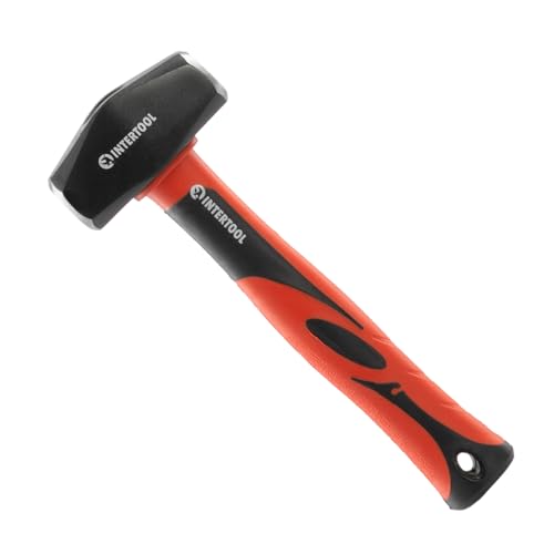 INTERTOOL 2lb Sledge Hammer - Mini Club Drilling Hammer - Small Sledgehammer with Heavy-Duty Steel & Shock-Resistant Non-Slip Fiberglass Handle for Construction and Demolition - HT08-0236