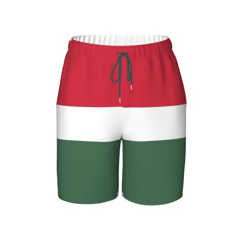 Flag of Hungary Youth Beach Pants, Soft and Breathable, with Drawstring Waist, Suitable for Sports and Leisure.