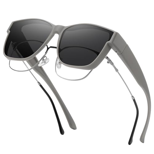 Image of GEGURI Polarized Sunglasses Fit Over Glasses for Men Women, Oversized Square Sun Glasses UV400 Protection Shades