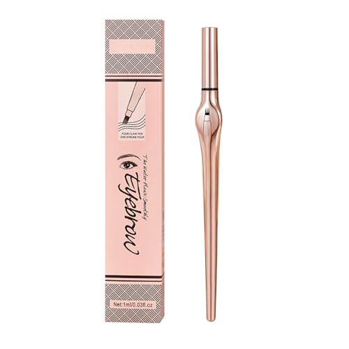 Pluma Microblading Cejas 4 en 1, Punta Ultra Fina 0.01mm para Cejas Naturales, Lápiz Cejas Impermeable Negro y Marrón, Maquillaje Cejas Larga Duración, Lapiz de Cejas a Prueba de Manchas (#2, 18g)