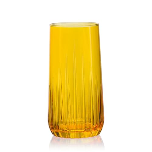 Image of Pasabahce Workshop Nova Color Water Juice Long Drink Glass - Set of 6 (360 ml) (Amber)
