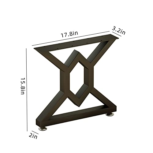 Fjankui 16" X-Shaped Metal Furniture Legs For Diy Coffee Table Legs, Desk Legs, Bench Legs, Etc With Adjustable Floor Protectors Table Legs Set Of 2 #TOP4