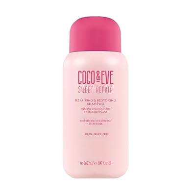 Coco & Eve Repairing & Restoring Shampoo for Damaged, Color Treated Hair - With Biomimetic Ceramides, Vitamin B5 to Repair Breakage, Split Ends, Strengthen and Hydrate. For All Hair Types (9.47 Fl Oz)