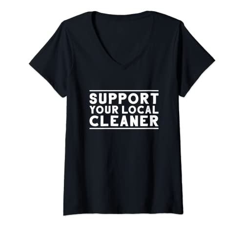 Damen Reinigungshinweise unterstützt Ihren lokalen Reiniger T-Shirt mit V-Ausschnitt