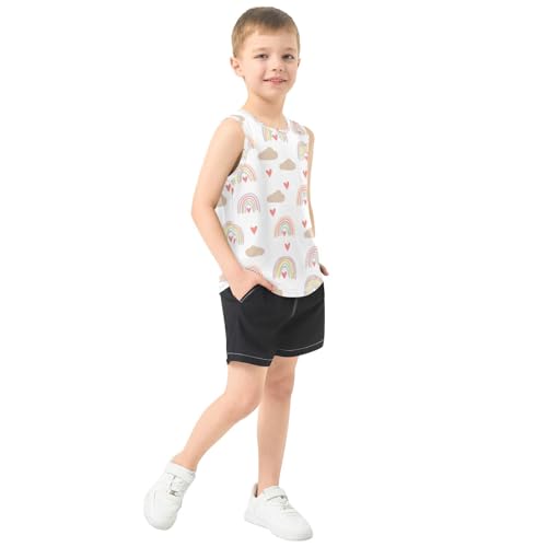J JOYSAY Cloud Heart Soft White Boys Tank Top Sleeveless Muscle Shirts Quick Dry Kids T-Shirts 3-15T4