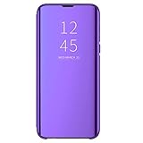 Modelo compatible: Funda con espejo para Samsung Galaxy S8 con funda para teléfono móvil de alta calidad y cuidadosamente fabricada para la hermosa funda Samsung Galaxy S8 +, suave al tacto, vista inteligente clara con diseño de soporte sin agregar peso adicional.
