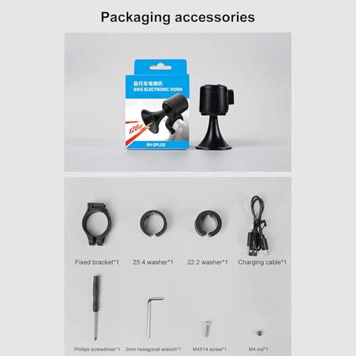 Campainha de ciclo recarregável, Campainha eletrônica de ciclo - Buzina elétrica à prova d'água 120